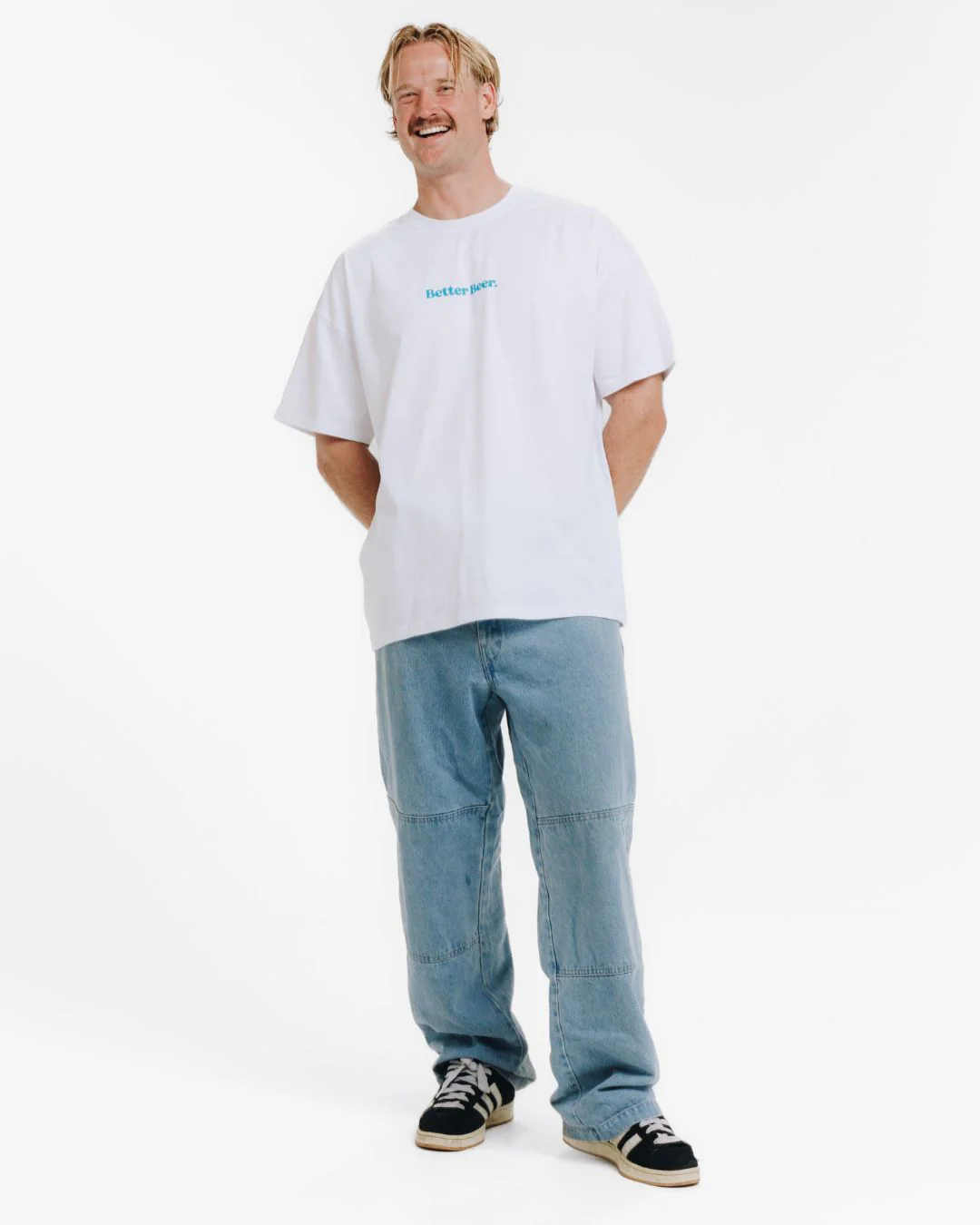 All Day Tee - White/Blue - Image 4