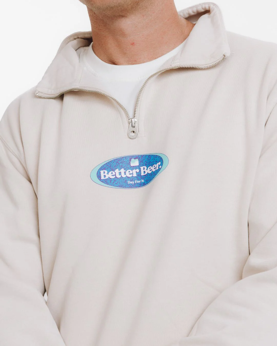 Static Quarter Zip Jumper - Mylk - Image 3